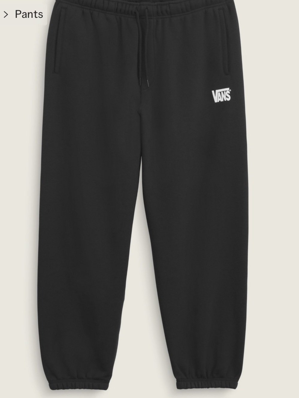 Vans Black Sweatpants with White Logo